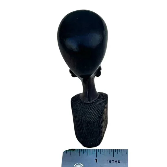 Hand-Carved African ironwood Bust Sculpture 4" T Art gift - Picture 9 of 10